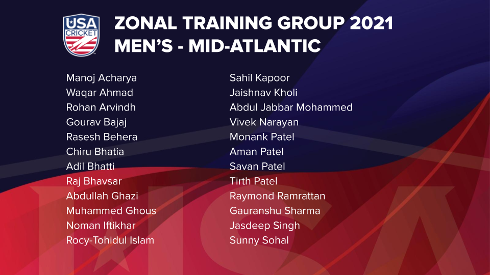 USA CRICKET ANNOUNCES MEN’S SENIOR ZONAL TEAM