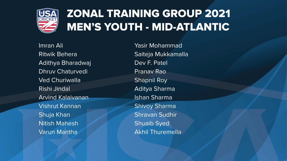 USA CRICKET ANNOUNCES MEN’S YOUTH ZONAL TEAM