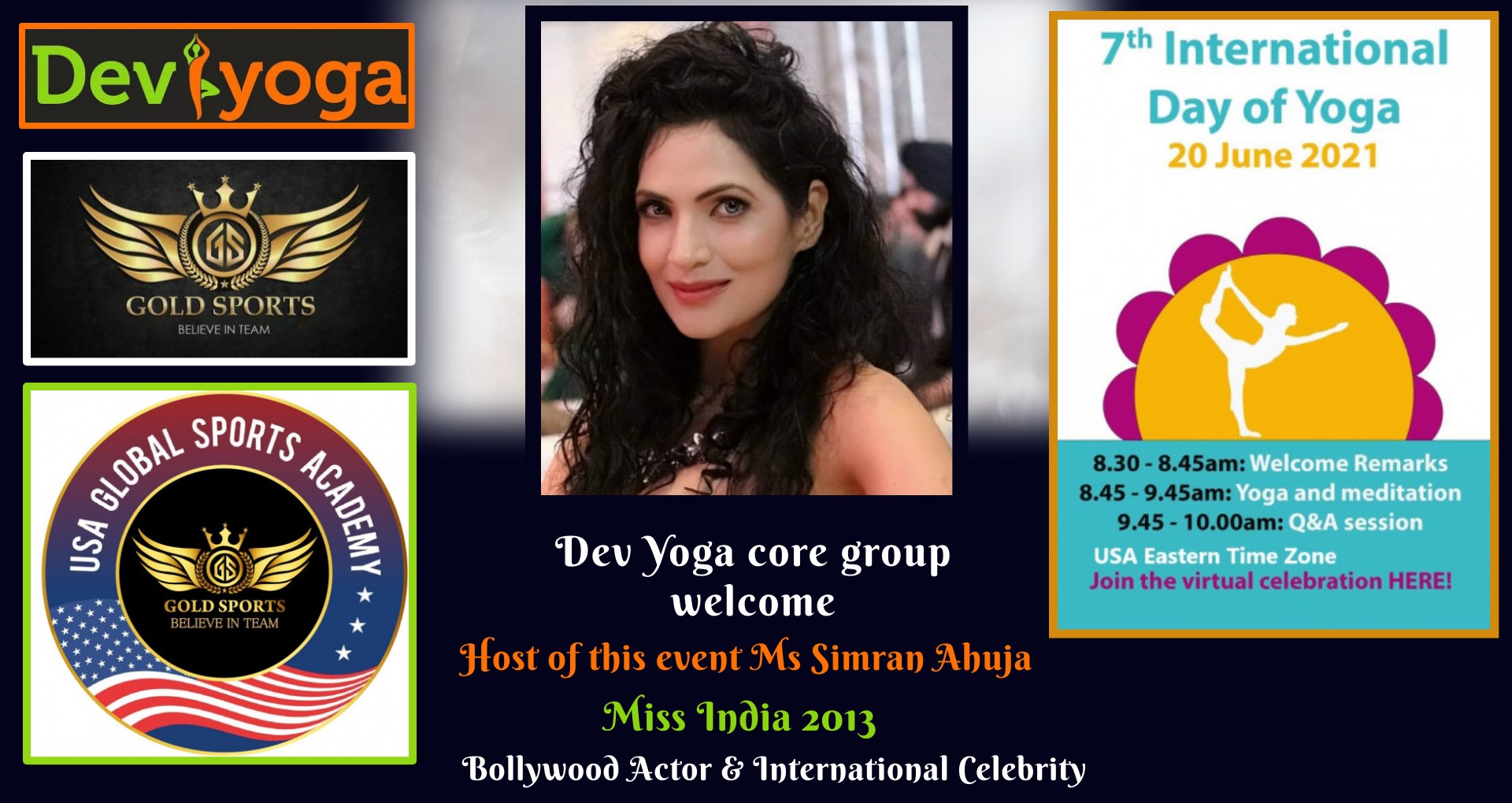 Ms. Simran Ahuja Miss India 2013 going to host  7th International Yoga day for Dev Yoga Group Hillsborough, NJ